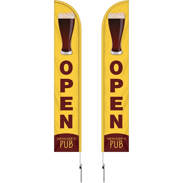 12' Double Sided Half Drop Banner w/ Premium Hardware & Spike.... from ASI 80228 Quinn