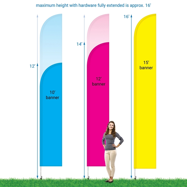 12' Double Sided Half Drop Banner w/ Premium Hardware & Spike.... from ASI 80228 Quinn