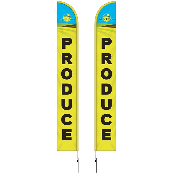 15' Double Sided Half Drop Banner w/ Premium Hardware & Spike.... from ASI 80228 Quinn