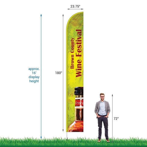 15' Double Sided Half Drop Banner w/ Premium Hardware & Spike.... from ASI 80228 Quinn