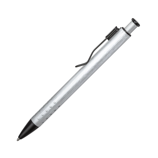 The Sleek Octavo Aluminum Ballpoint Pen features a brushed metallic finish... from ASI 84592 St Regis Group