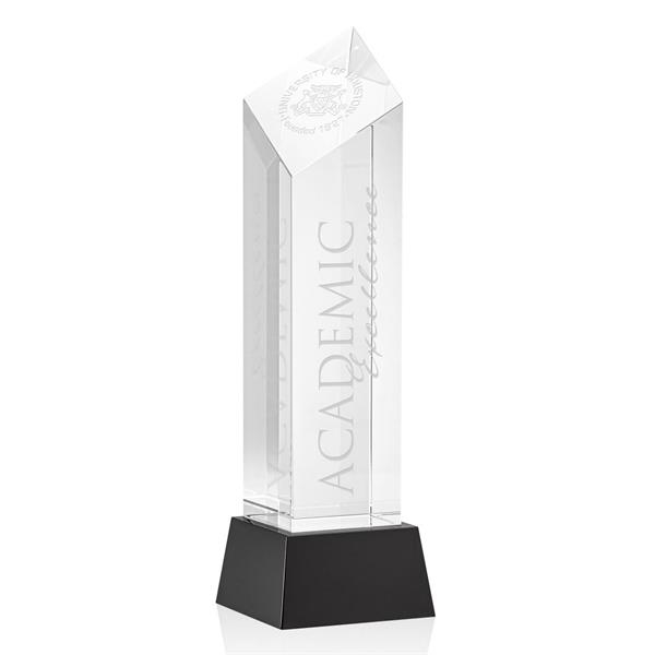 The Barone Award is a remarkably thick Optical Crystal Diamond Tower... from ASI 84592 St Regis Group / St Regis Crystal