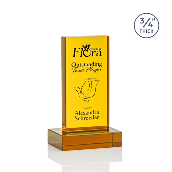 The Marvelous Hathaway Award features a striking Amber Crystal Tower mounted... from ASI 84592 St Regis Group / St Regis