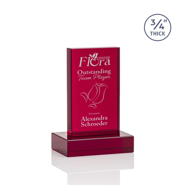 The Marvelous Hathaway Award features a striking Ruby Crystal Tower mounted... from ASI 84592 St Regis Group / St Regis