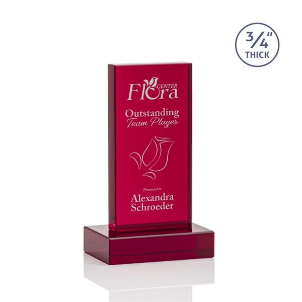 The Marvelous Hathaway Award features a striking Ruby Crystal Tower mounted... from ASI 84592 St Regis Group / St Regis