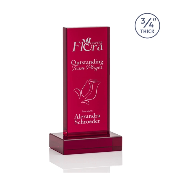 The Marvelous Hathaway Award features a striking Ruby Crystal Tower mounted... from ASI 84592 St Regis Group / St Regis