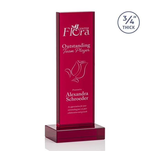 The Marvelous Hathaway Award features a striking Ruby Crystal Tower mounted... from ASI 84592 St Regis Group / St Regis