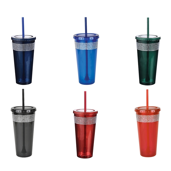 20 oz. Double wall acrylic cup with embedded rhinestones.... from ASI 40544 Binaco / Binaline