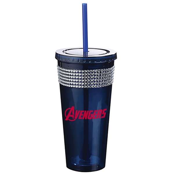 20 oz. Double wall acrylic cup with embedded rhinestones.... from ASI 40544 Binaco / Binaline