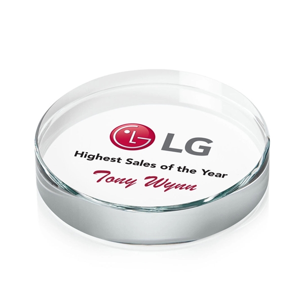 3.5" Wide Starfire Crystal Paperweight includes full color VividPrint™.... from ASI 84592 St Regis Group / St Regis