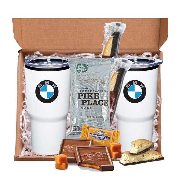 Stainless travel tumbler, coffee, chocolate, cookies Mailer... from ASI 89971 Stuff A Mug