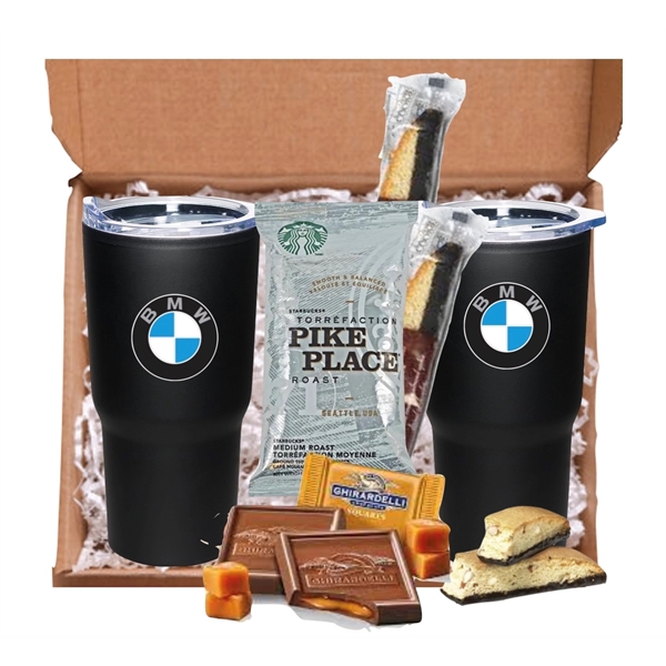 Stainless travel tumbler, coffee, chocolate, cookies Mailer... from ASI 89971 Stuff A Mug