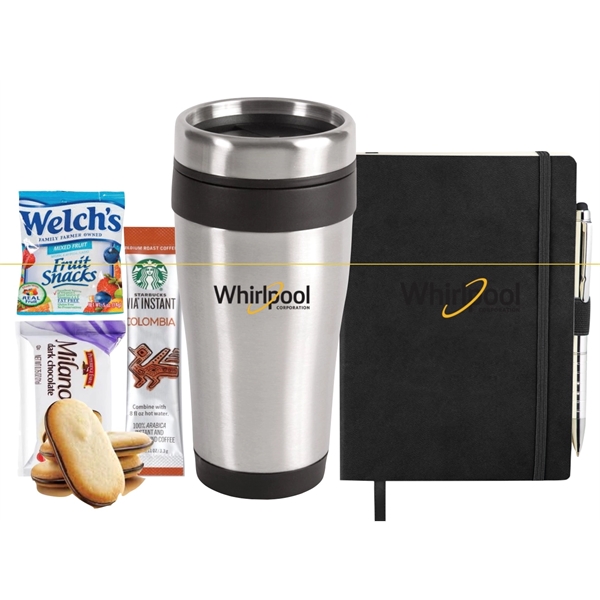 Tumbler, Notebook and Snacks... from ASI 89971 Stuff A Mug
