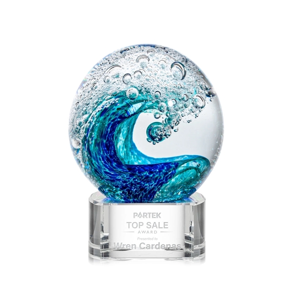 The magnificent Surfside Artglass award features a beautiful crashing blue wave... from ASI 84592 St Regis Group / St Regis