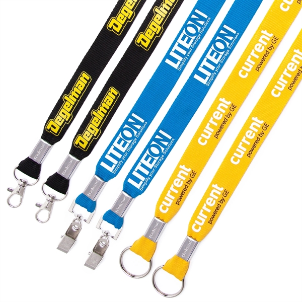 Our 3/8" Flat Polyester Double-ended polyester lanyards in assorted styles and... from ASI 62088 IDProductsource