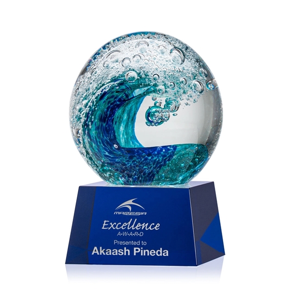 The magnificent Surfside Artglass award features a beautiful crashing blue wave... from ASI 84592 St Regis Group / St Regis