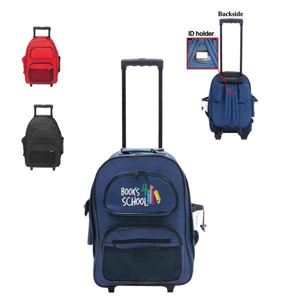 13.5" x 18" x 7" wheeled backpack with adjustable straps, telescoping... from ASI 37980 Bagworld