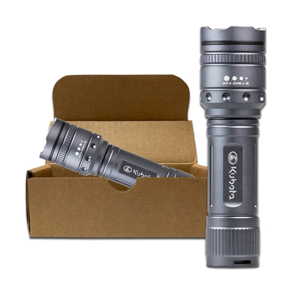 Aluminum flashlight with a cap switch, non-slip handle, and 3 AAA... from ASI 84514 Safety Made