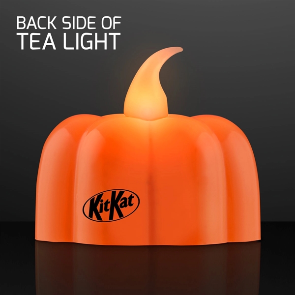 Pumpkin Lights LED Tea Candles; Blank and Imprint pricing... from ASI 34194 ALightPromos