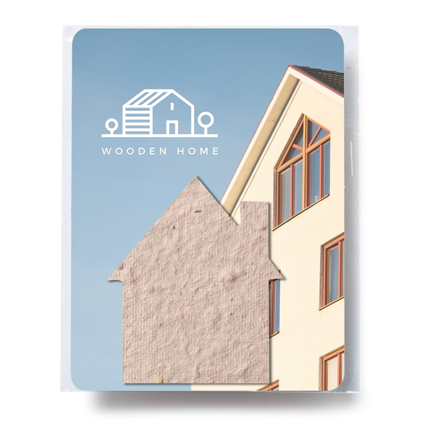 House shaped plantable gift pack made of recycled post-consumer paper pulp... from ASI 61125 Hit Promotional Products / Hit®