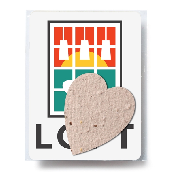 Heart shaped plantable gift pack made of recycled post-consumer paper pulp... from ASI 61125 Hit Promotional Products / Hit®