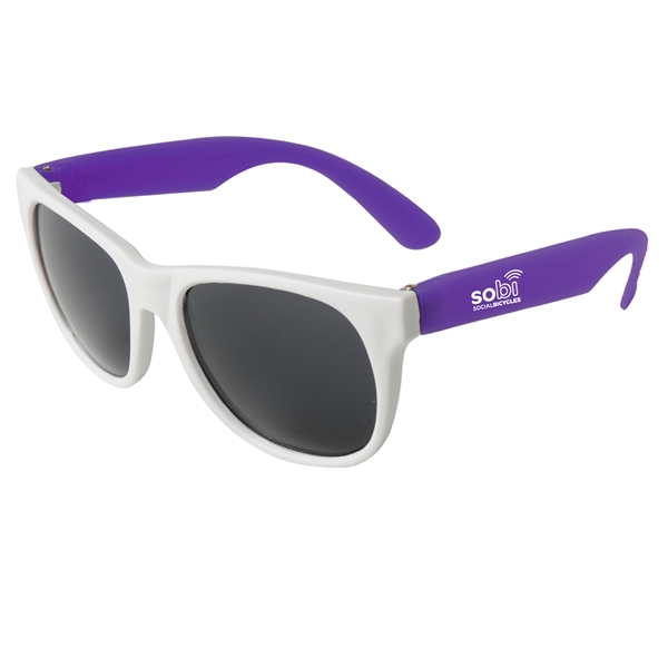 Plastic Sunglasses with white frames and neon-colored temples.... from ASI 52840 Evans Manufacturing