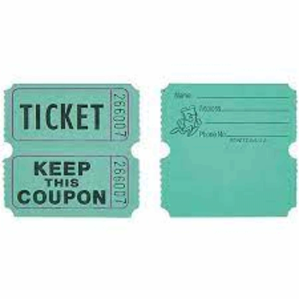 Double Raffle Ticket STOCK IMAGE ON FRONT with your logo ON... from ASI 57713 Glow Promotions / Glow Promotions