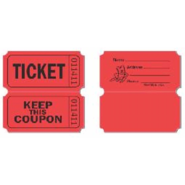 Double Raffle Ticket STOCK IMAGE ON FRONT with your logo ON... from ASI 57713 Glow Promotions / Glow Promotions