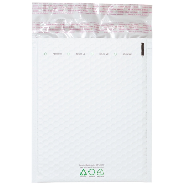 White Bubble Mailer - 100% Recyclable, 30% Recycled Materials... from ASI 75731 PWS