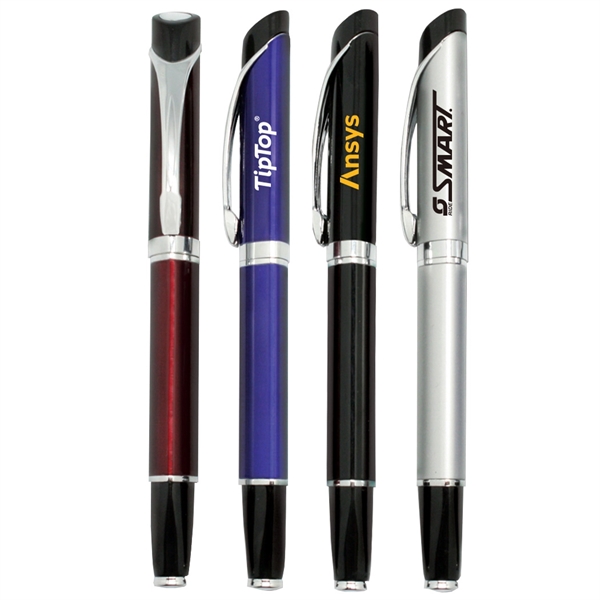 Metal cap-off roller-ball pen with chrome accents and clips.... from ASI 31517 Admart Products