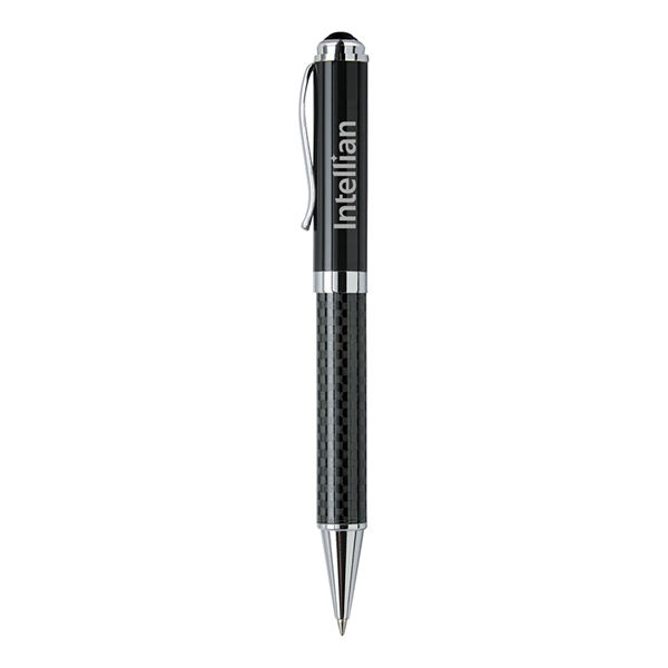 Cap-off roller-ball pen features a sleek carbon fiber barrel and chrome... from ASI 31517 Admart Products