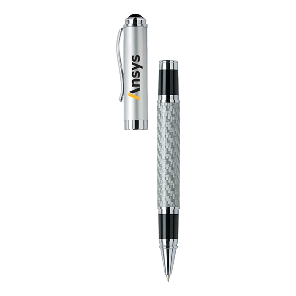 Cap-off roller-ball pen features a sleek carbon fiber barrel and chrome... from ASI 31517 Admart Products