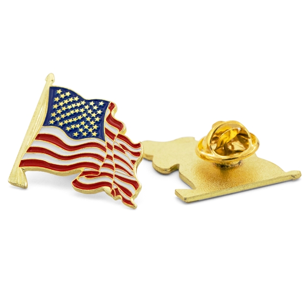7/8" die struck metal USA flag pin with enamel color, butterfly... from ASI 52263 EMT / EMT