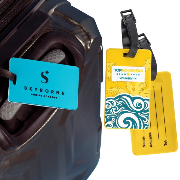 4" PVC luggage tag in assorted shapes and styles with silicone... from ASI 52263 EMT / EMT EMT EASY