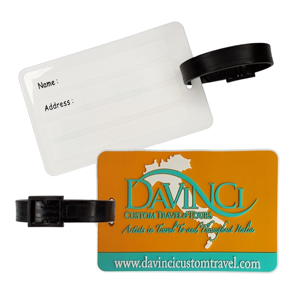 4" PVC luggage tag in assorted shapes and styles with silicone... from ASI 52263 EMT / EMT EMT EASY