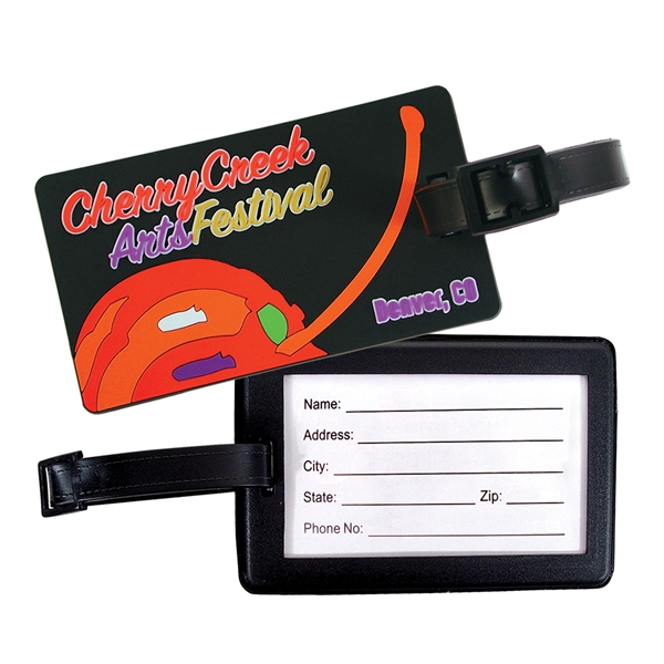 4" PVC luggage tag in assorted shapes and styles with silicone... from ASI 52263 EMT / EMT EMT EASY