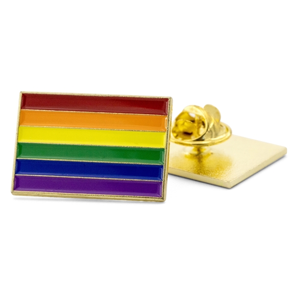 1" die struck metal LGBTQ lapel pin with gold finish and... from ASI 52263 EMT / EMT EASY
