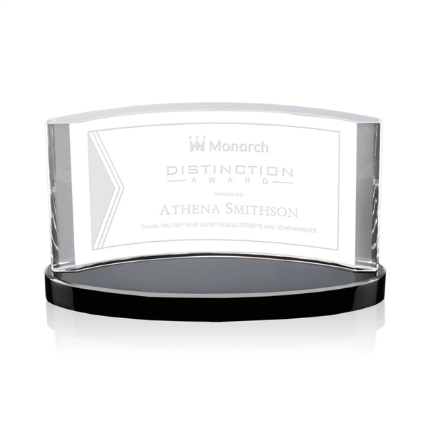 Stunning Optical Crescent award features curved Optical Crystal with rounded sides... from ASI 84592 St Regis Group / St Regis