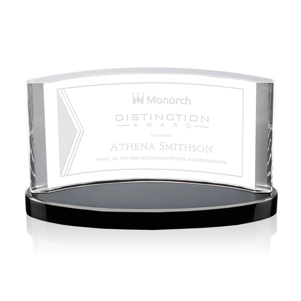 Stunning Optical Crescent award features curved Optical Crystal with rounded sides... from ASI 84592 St Regis Group / St Regis