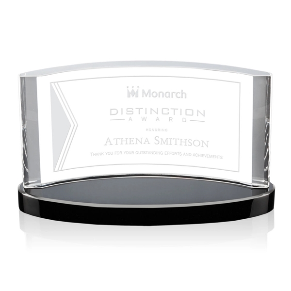 Stunning Optical Crescent award features curved Optical Crystal with rounded sides... from ASI 84592 St Regis Group / St Regis