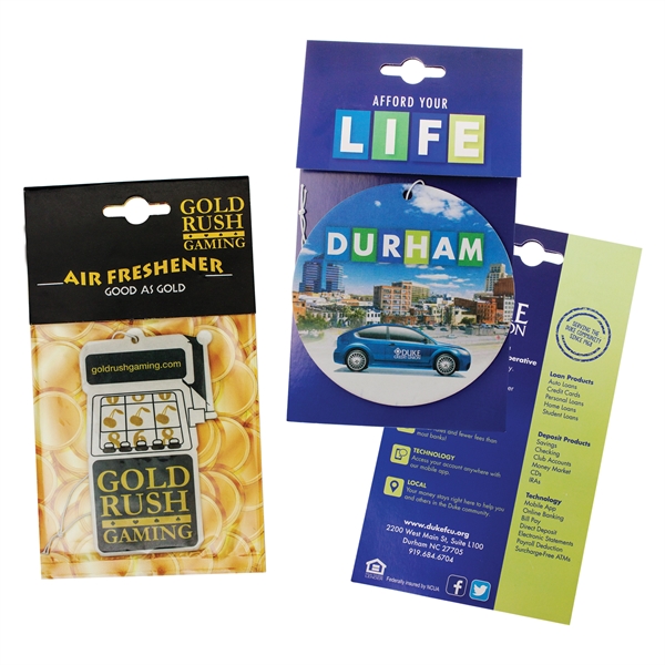 4" x 3.85" two sided paper custom air freshener with hanging... from ASI 52263 EMT / EMT EMT EASY