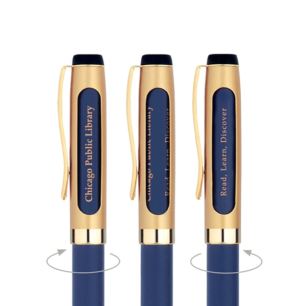 Twist action solid brass ballpoint pen with stain gold.... from ASI 31517 Admart Products / Admart Line