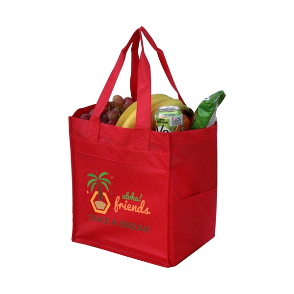 Pocketed Non-Woven Shopping Tote... from ASI 31517 Admart Products / Admart Line