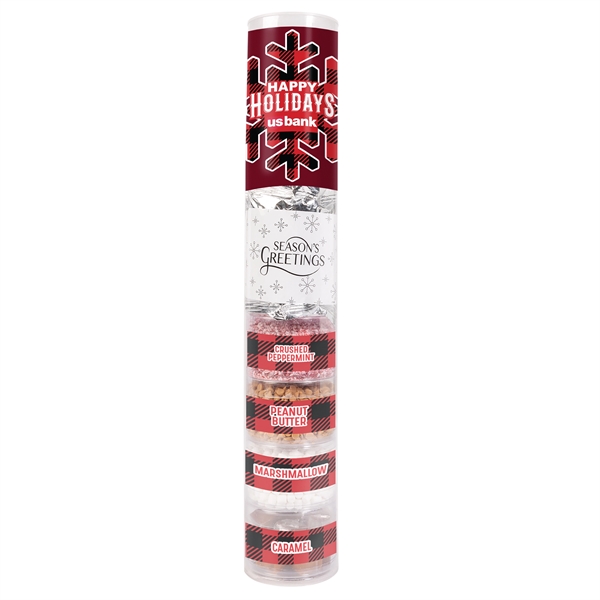Hot cocoa packets in a tube with candy fills... from ASI 44900 NC Custom (CI/Lanco) / Chocolate Inn