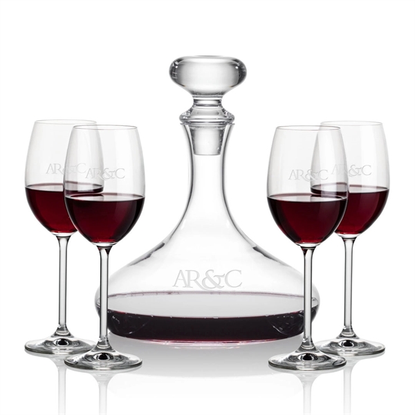 Stratford Decanter and Wine Glasses. Handsome curved design perfect for decanting... from ASI 84592 St Regis Group