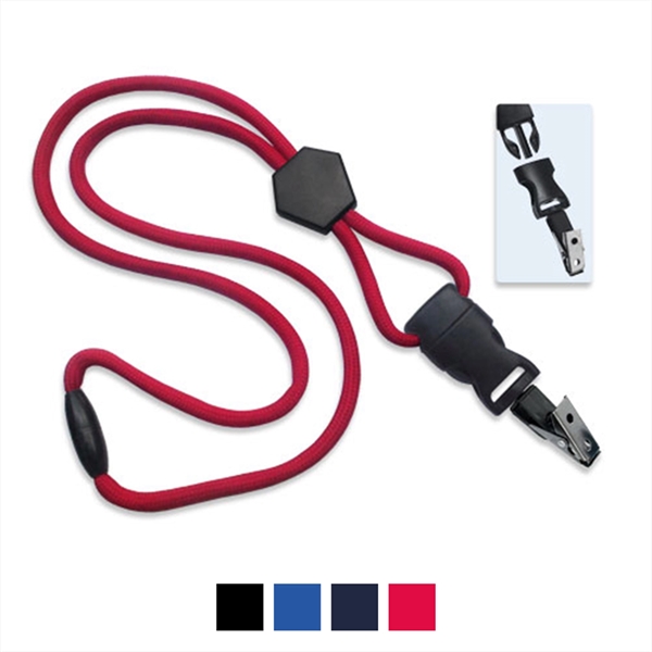 DTACH 36" 1/4" wide polyester lanyard with bulldog clip attachment.... from ASI 62088 IDProductsource