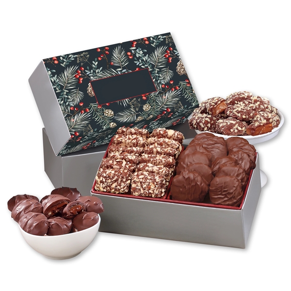 Gift box with a pine boughs and berries sleeve filled with... from ASI 68680 Maple Ridge Farms Inc