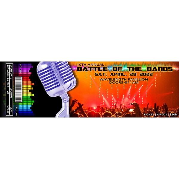 Ticket shaped acrylic magnets with 1/4" thickness and full color imprinting.... from ASI 72521 Morris Magnets / Laser Cuts