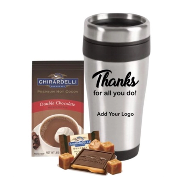 Tumbler with Ghirardelli Cocoa & Chocolate Square... from ASI 89971 Stuff A Mug