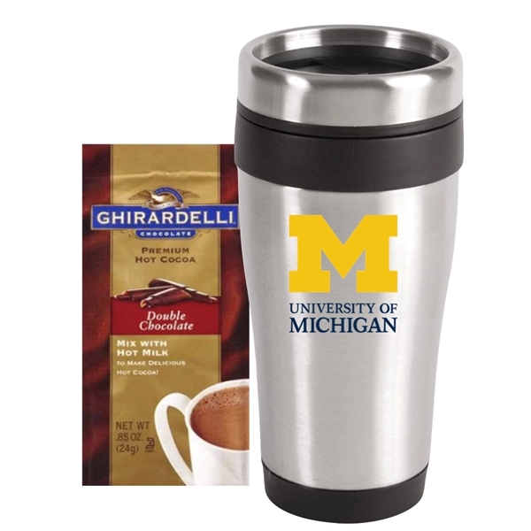 Stainless Travel Mug with Ghirardelli Cocoa... from ASI 89971 Stuff A Mug